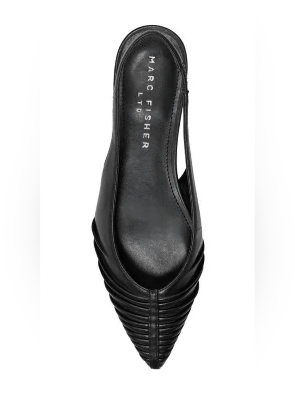 Marc Fisher Black Pointed Slingback Loafers